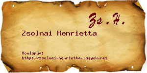 Zsolnai Henrietta névjegykártya